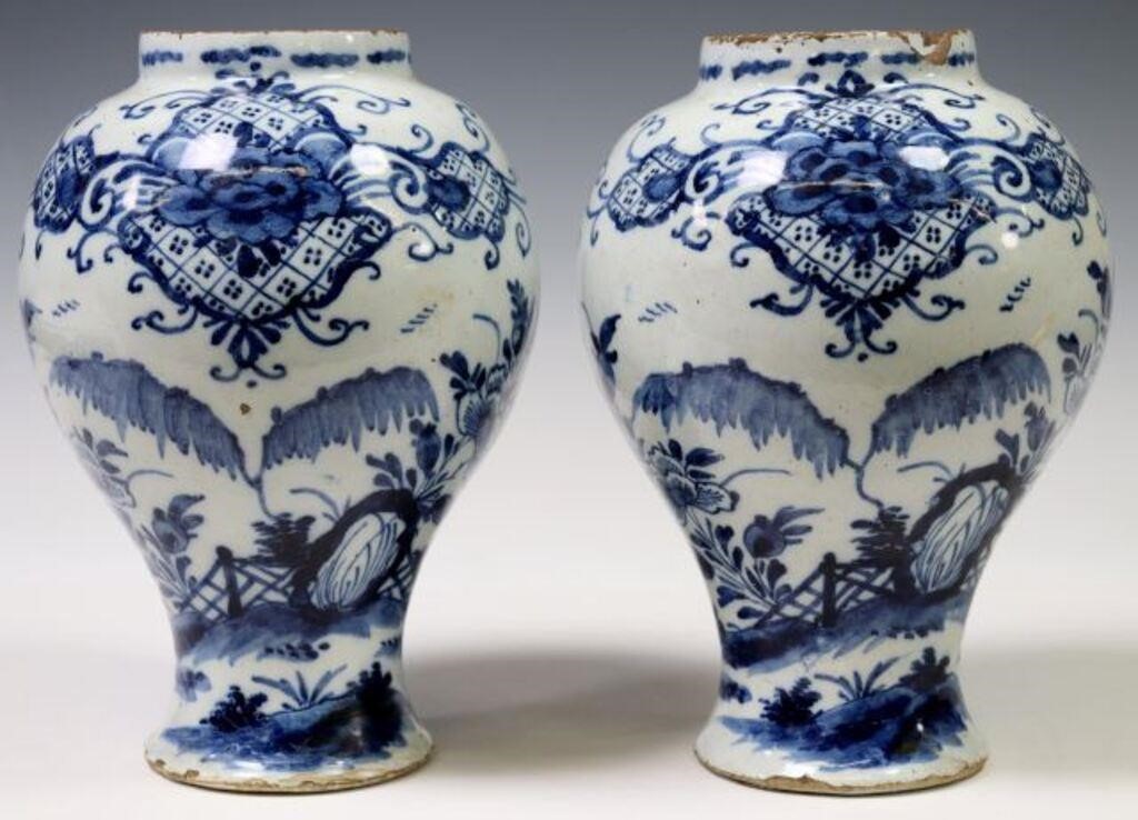 2) DELFT BLUE & WHITE TIN-GLAZED
