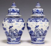 (2) DELFT BLUE & WHITE BALUSTE