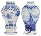 (2) DELFT BLUE & WHITE FAIENCE