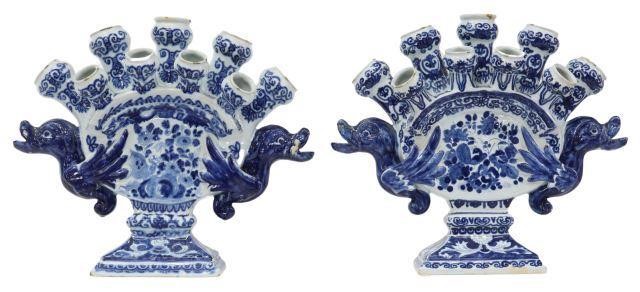 (2) DELFT BLUE & WHITE FAIENCE