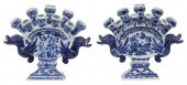 (2) DELFT BLUE & WHITE FAIENCE