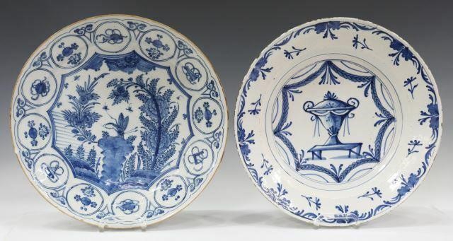 (2) DELFT BLUE & WHITE FAIENCE