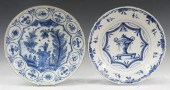 (2) DELFT BLUE & WHITE FAIENCE