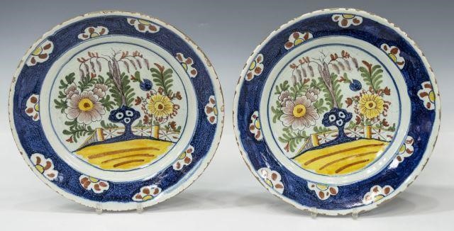 (2) DELFT POLYCHROME FAIENCE