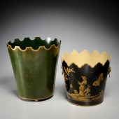 (2) DESIGNER GILT TOLE WASTEPA