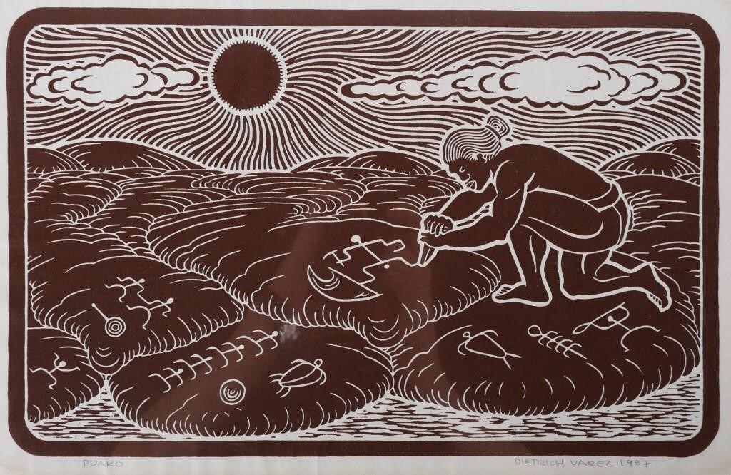 (2) DIETRICH VAREZ, LINOCUT PRINTS,