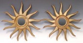 (2) DIMINUTIVE CARVED SUNBURST