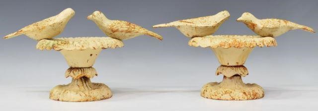 (2) DIMINUTIVE CAST IRON BIRD BATHS