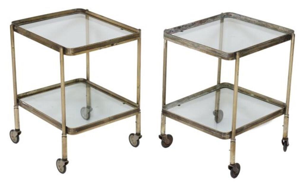2) DIMINUTIVE MODERN TIERED METAL