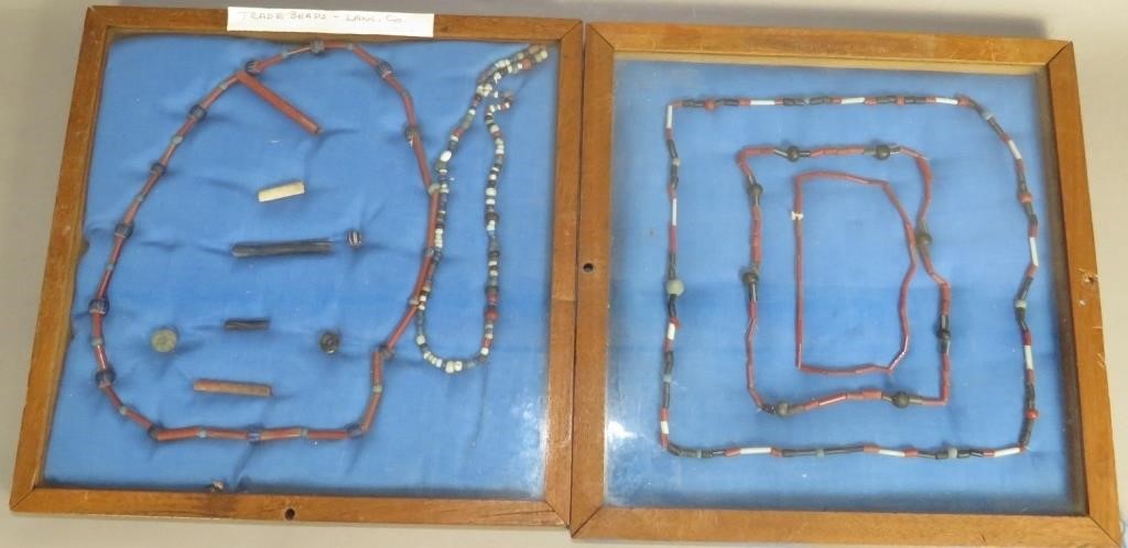 2 DISPLAYS OF STRING TRADE BEADS
