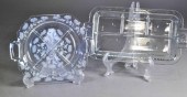 (2) DIVIDED GLASS CONDIMENT TR