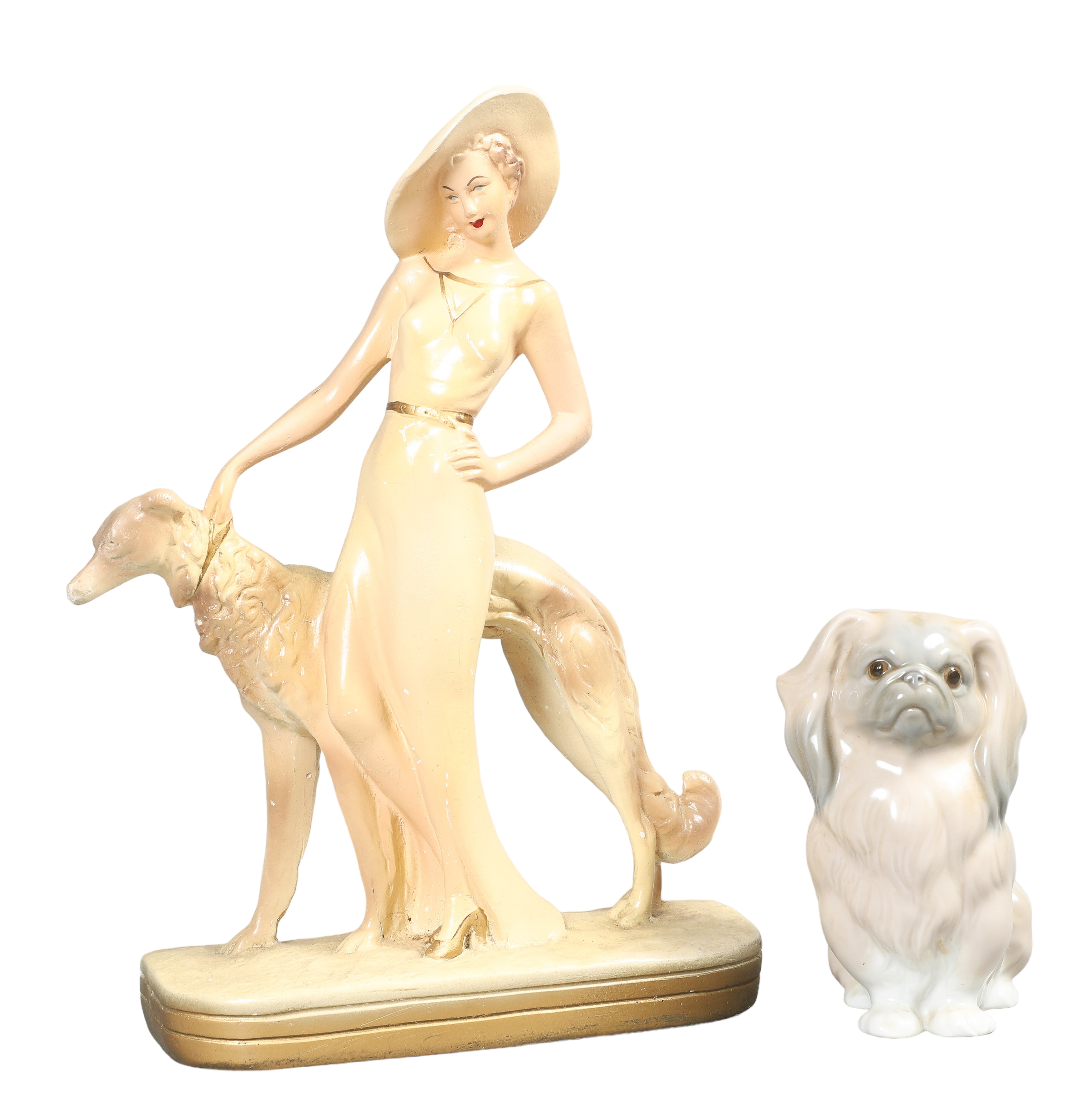 (2) Dog figurines, c/o Lladro