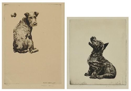 2 DOG PRINTS, DENNIS AND