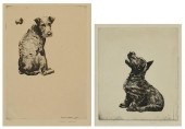 2 DOG PRINTS, DENNIS AND THORN