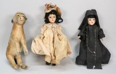 2 DOLLS AND STEIFF STYLE DONKE