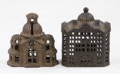 (2) DOMED CAST IRON STILL BANK