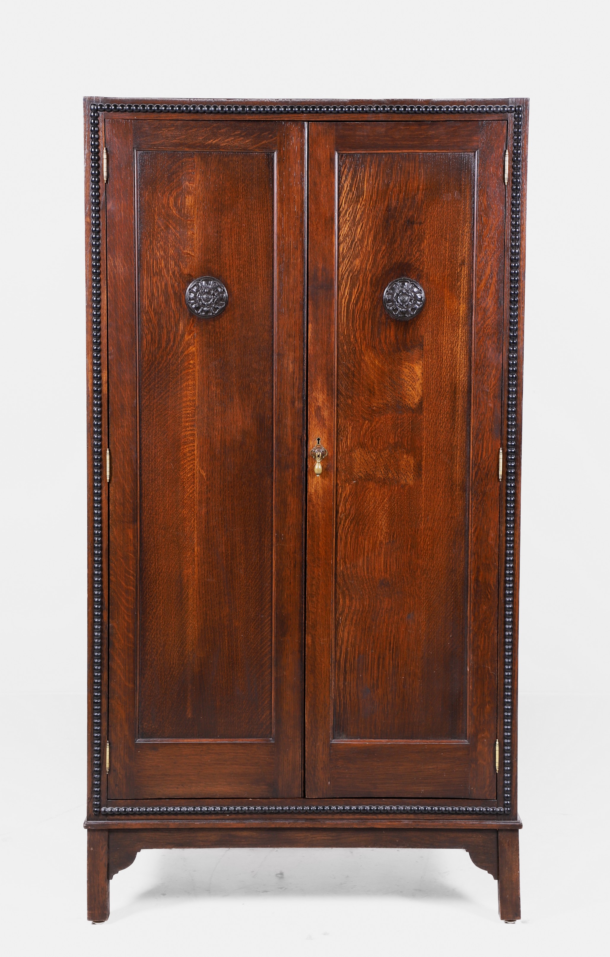 2-door oak carved wardrobe, applied