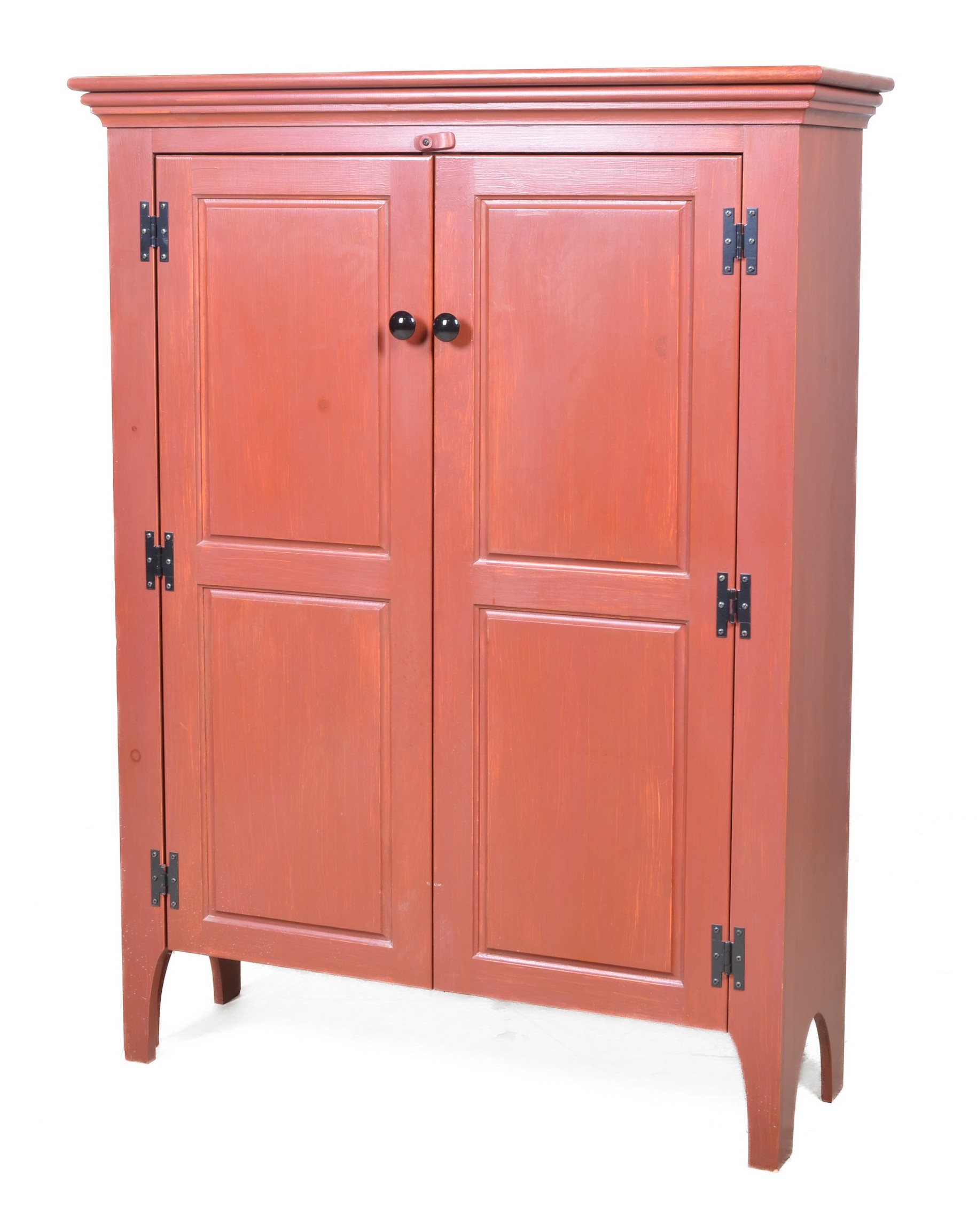 2-door paneled painted cabinet, red