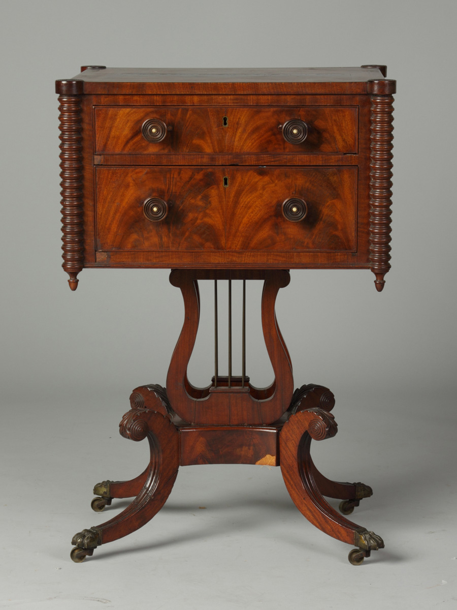 2-Drawer Sewing Stand w/Lyre Base