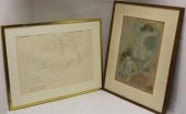 2 DRAWINGS.  ONE BY JOSE DE CR