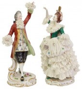 (2) DRESDEN LACE PORCELAIN DAN
