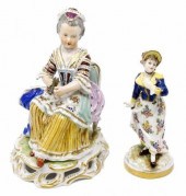 (2) DRESDEN PORCELAIN FEMALE F