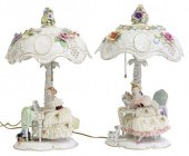 (2) DRESDEN PORCELAIN FIGURAL