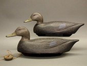 2 DUCK DECOYSTwo carved and pa
