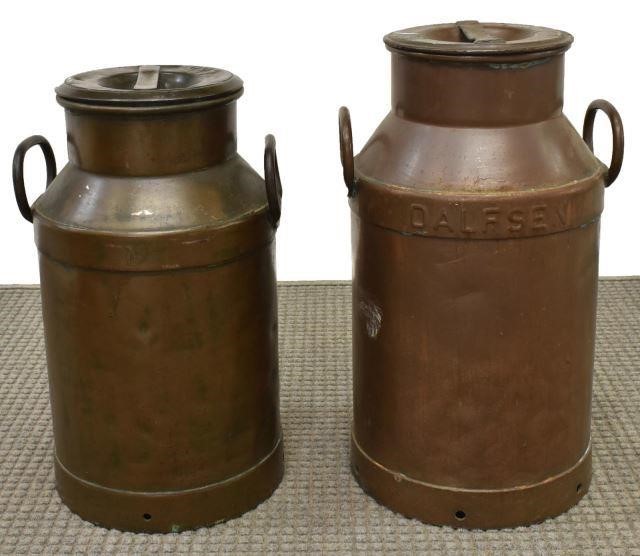 (2) DUTCH COPPER LIDDED MILK
