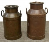 (2) DUTCH COPPER LIDDED MILK P