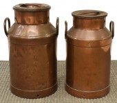 (2) DUTCH COPPER LIDDED MILK P