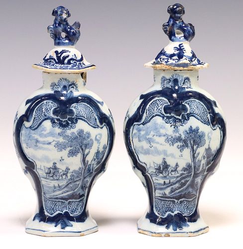 (2) DUTCH DELFT BLUE &AMP; WHITE