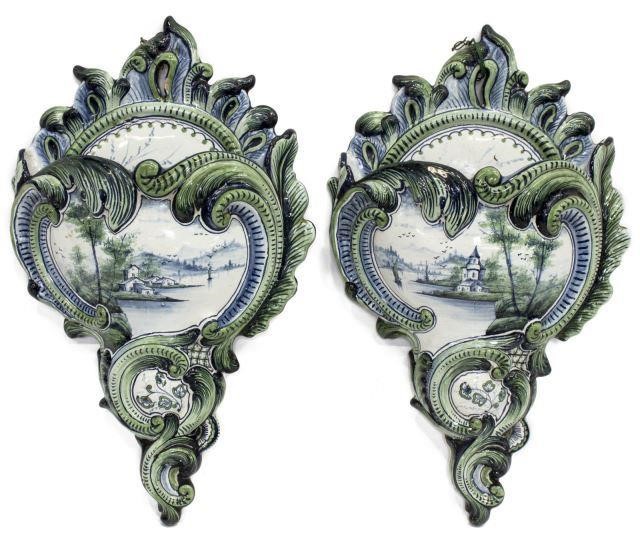 (2) DUTCH DELFT CERAMIC GREEN &