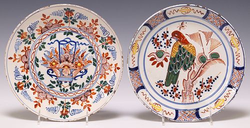 (2) DUTCH DELFT POLYCHROME PLATES