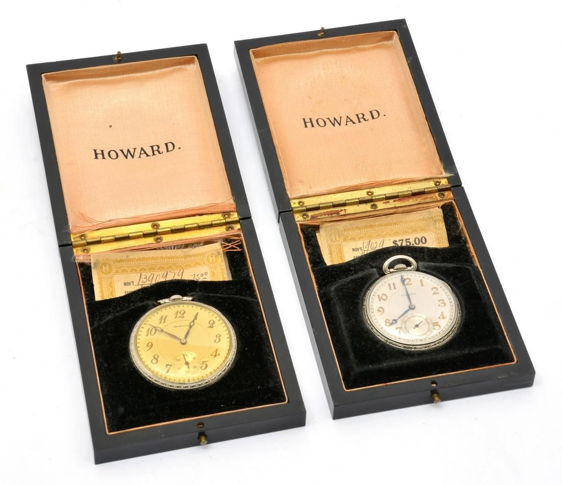 (2) E. HOWARD POCKET WATCHES,