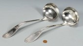 2 E.A. TYLER COIN SILVER LADLE