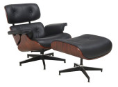 (2) EAMES STYLE BLACK LEATHER