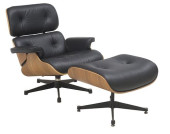(2) EAMES STYLE BLACK LEATHER