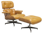 (2) EAMES STYLE LEATHER LOUNGE