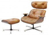 (2) EAMES STYLE LEATHER LOUNGE