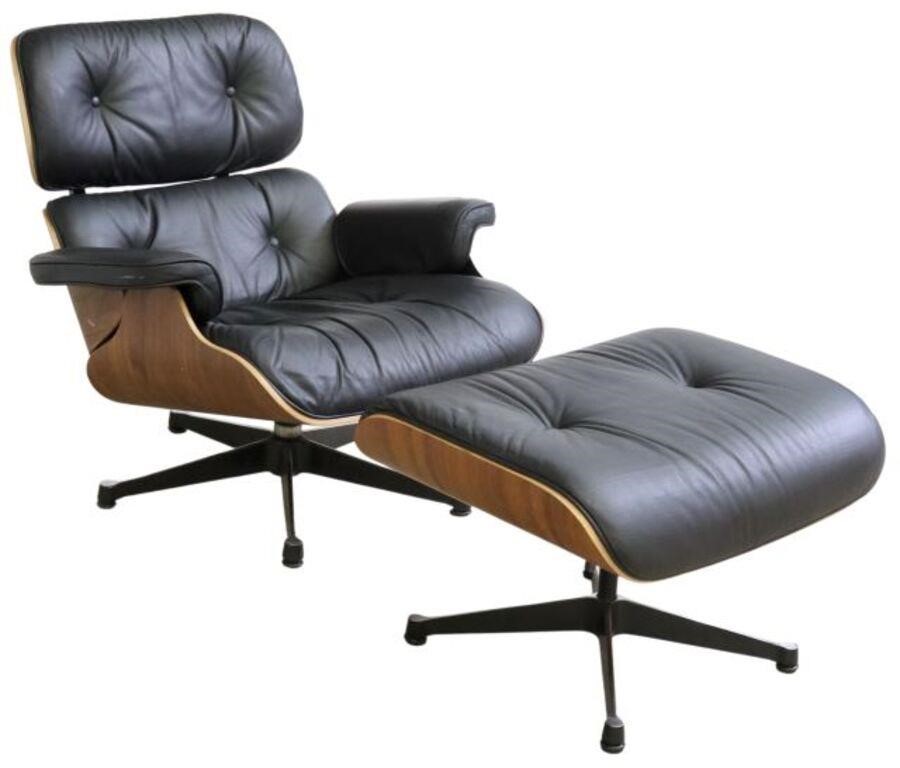 (2) EAMES STYLE LOUNGE CHAIR &