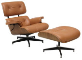(2) EAMES STYLE TAN LEATHER LO