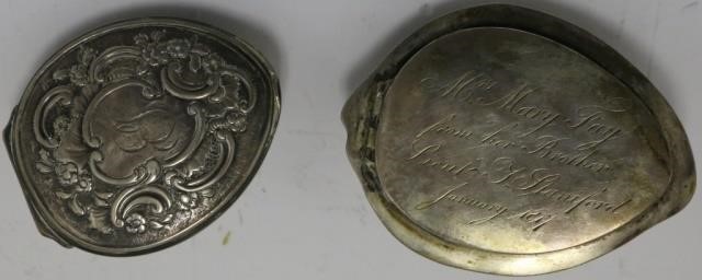 2 EARLY 19TH C COWRIE SHELL AND