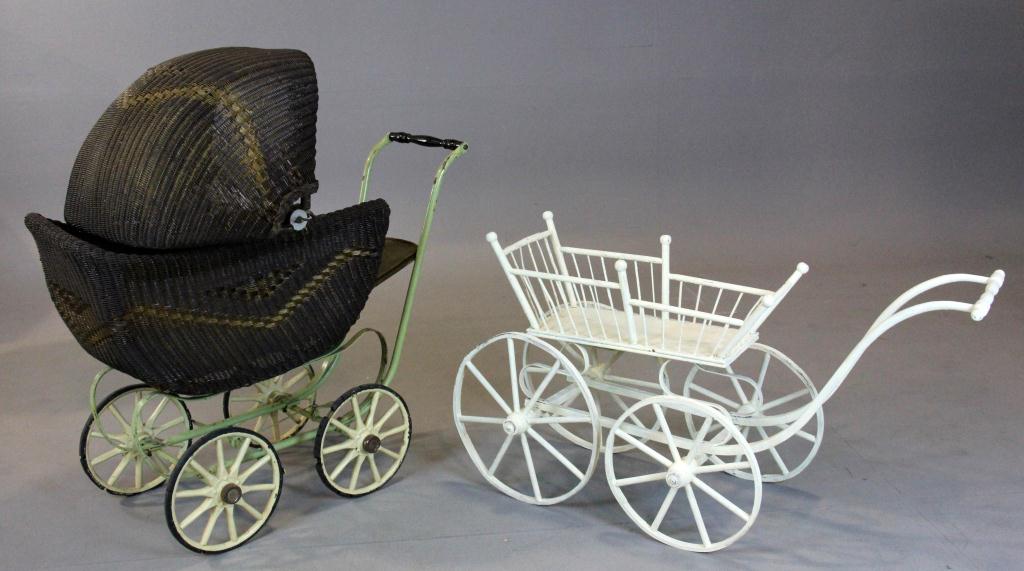 (2) Early American Baby Buggy and