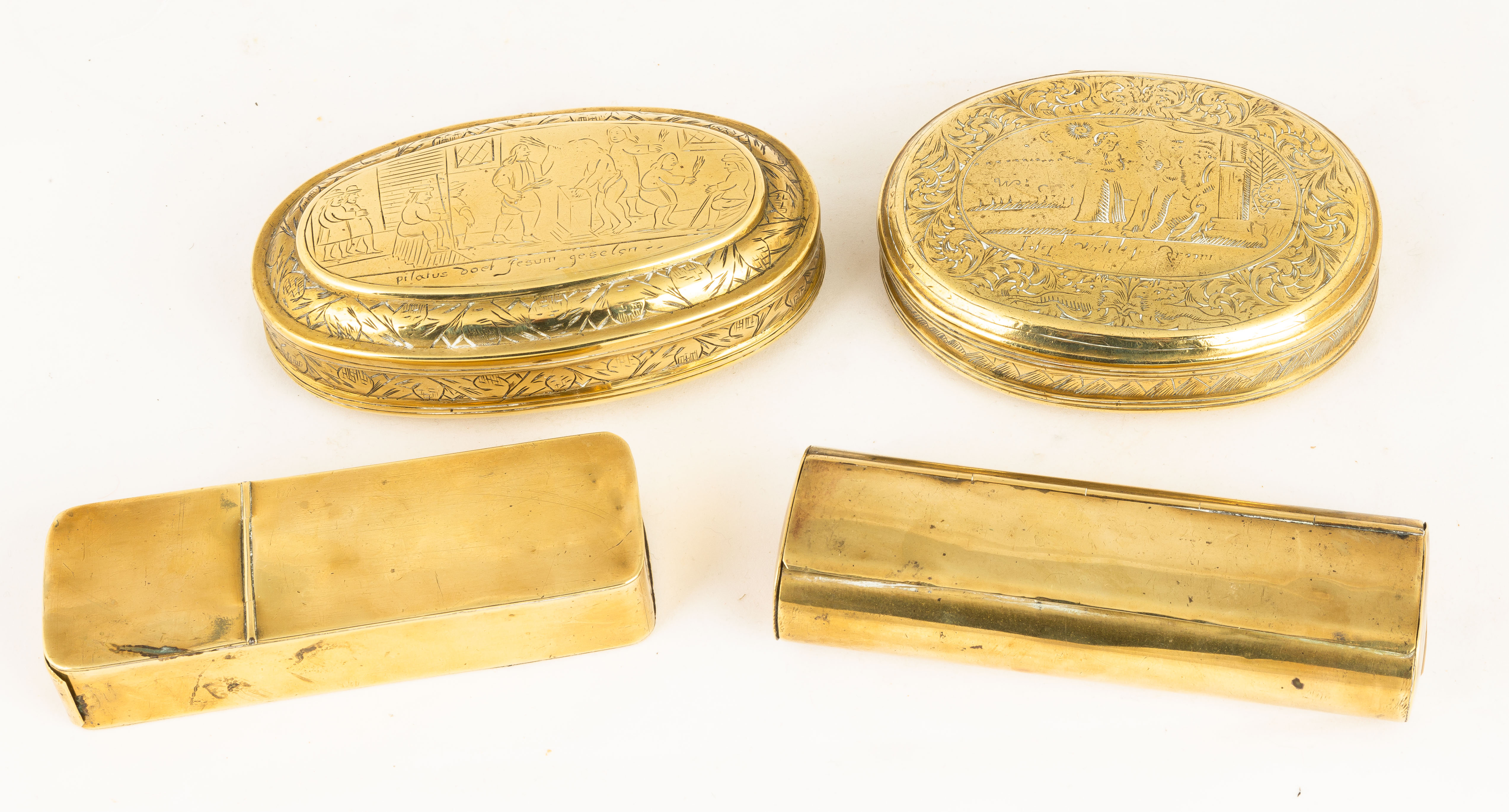 2 EARLY DUTCH TOBACCO BOXES,