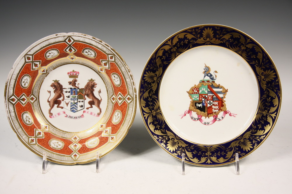 (2) EARLY ENGLISH ARMORIAL PLATES -