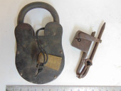 2 EARLY IRON LOCKS, PADLOCK ST
