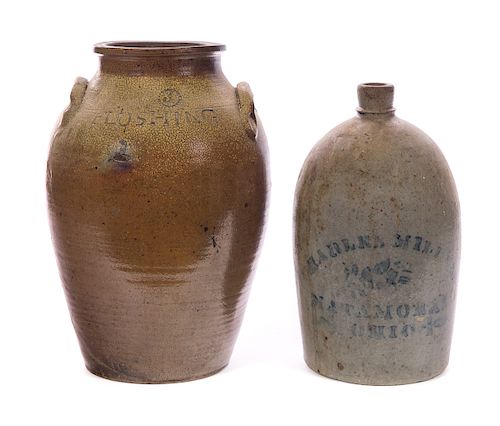 2 EARLY MATAMORAS OHIO STONEWARE
