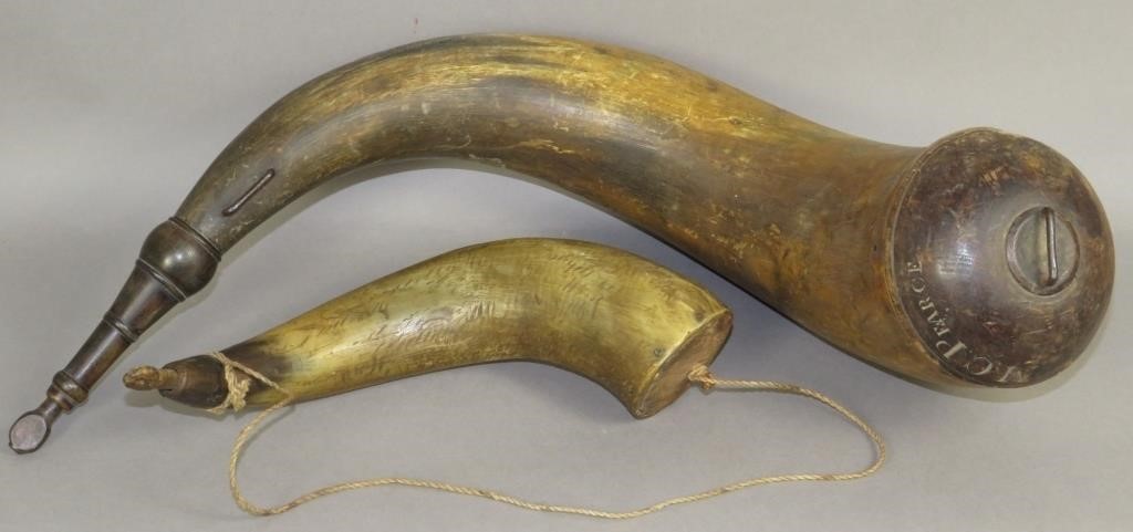 2 EARLY POWDER HORNSca.