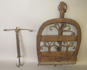 2 EARLY WROUGHT IRON HEARTH CO